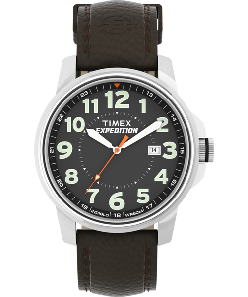 Expedition Metal Field 40mm Leather Strap Watch