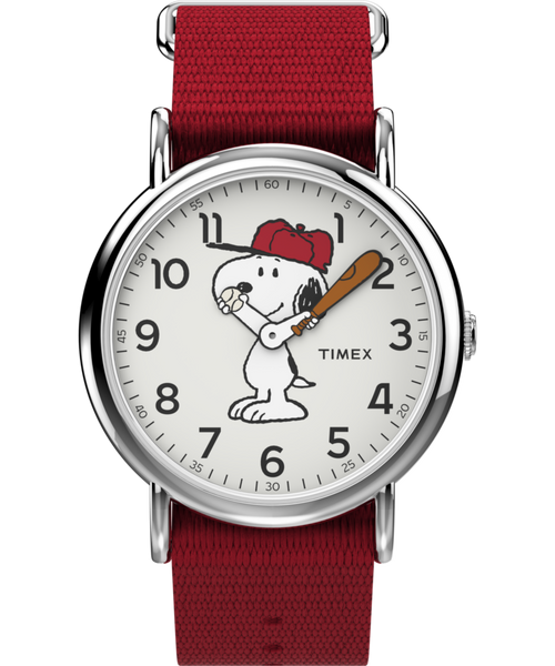 Peanuts® x Timex Snoopy 38mm Fabric Strap Watch