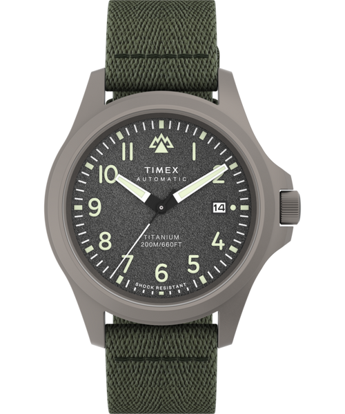 Expedition® Field Post Titanium Automatic 41mm Recycled Fabric Strap Watch