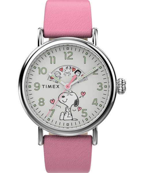 Peanuts x Timex Standard Valentine's 40mm Leather Strap Watch