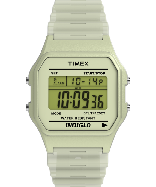 Timex T80 Glow in the Dark 34mm Resin Strap Watch