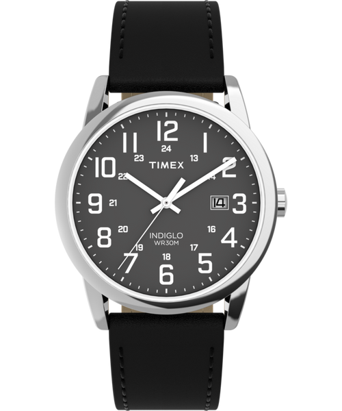 Easy Reader® Classic 38mm Leather Strap Watch