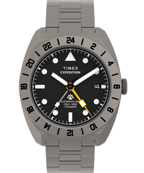 Expedition® Pioneer Titanium Automatic GMT 41mm Titanium Bracelet Watch