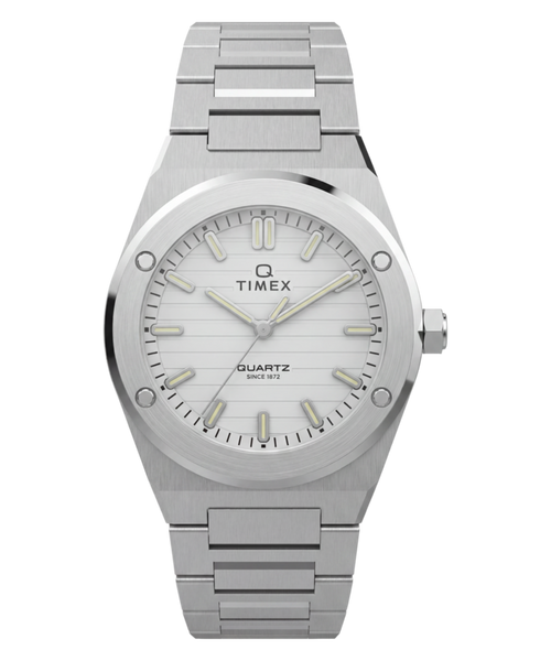 Q Timex Marbella 34mm Stainless Steel Bracelet Watch
