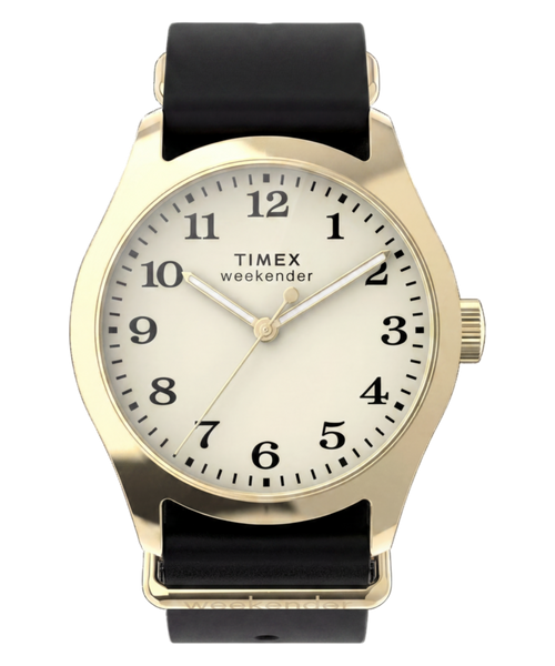 Timex Weekender® New England 34mm Leather Strap Watch