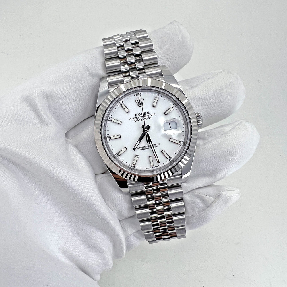 Datejust 41 Oystersteel and 18K White Gold 41 mm White Dial - image 13