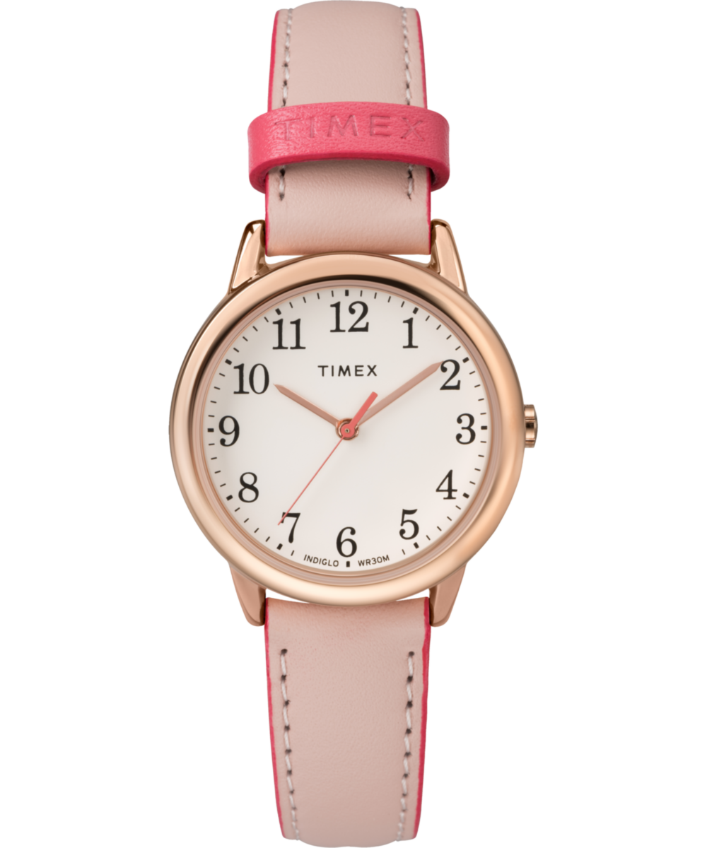 Easy Reader® Color Pop 30mm Leather Strap Watch