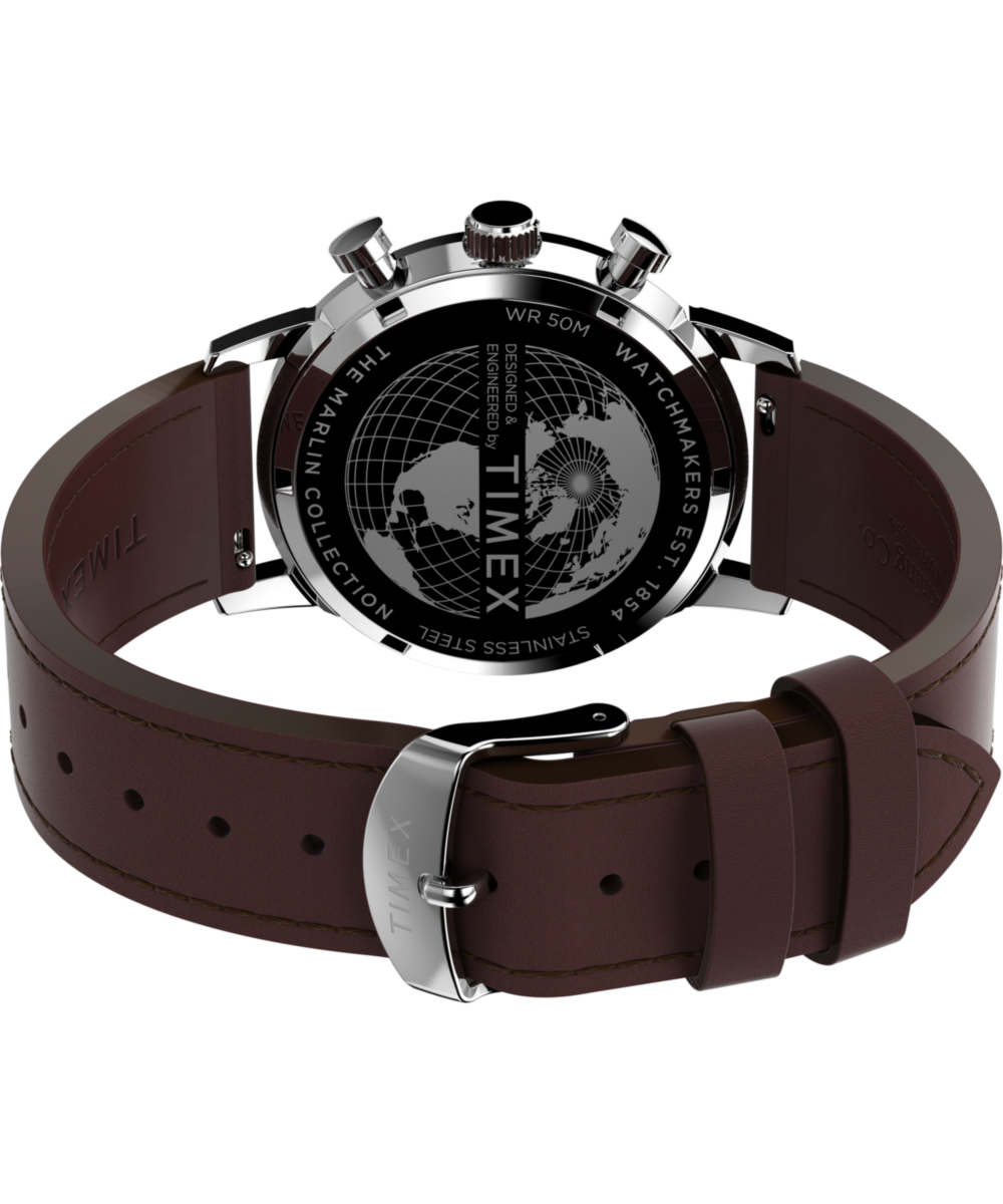 Marlin® Chronograph Tachymeter 40mm Leather Strap Watch