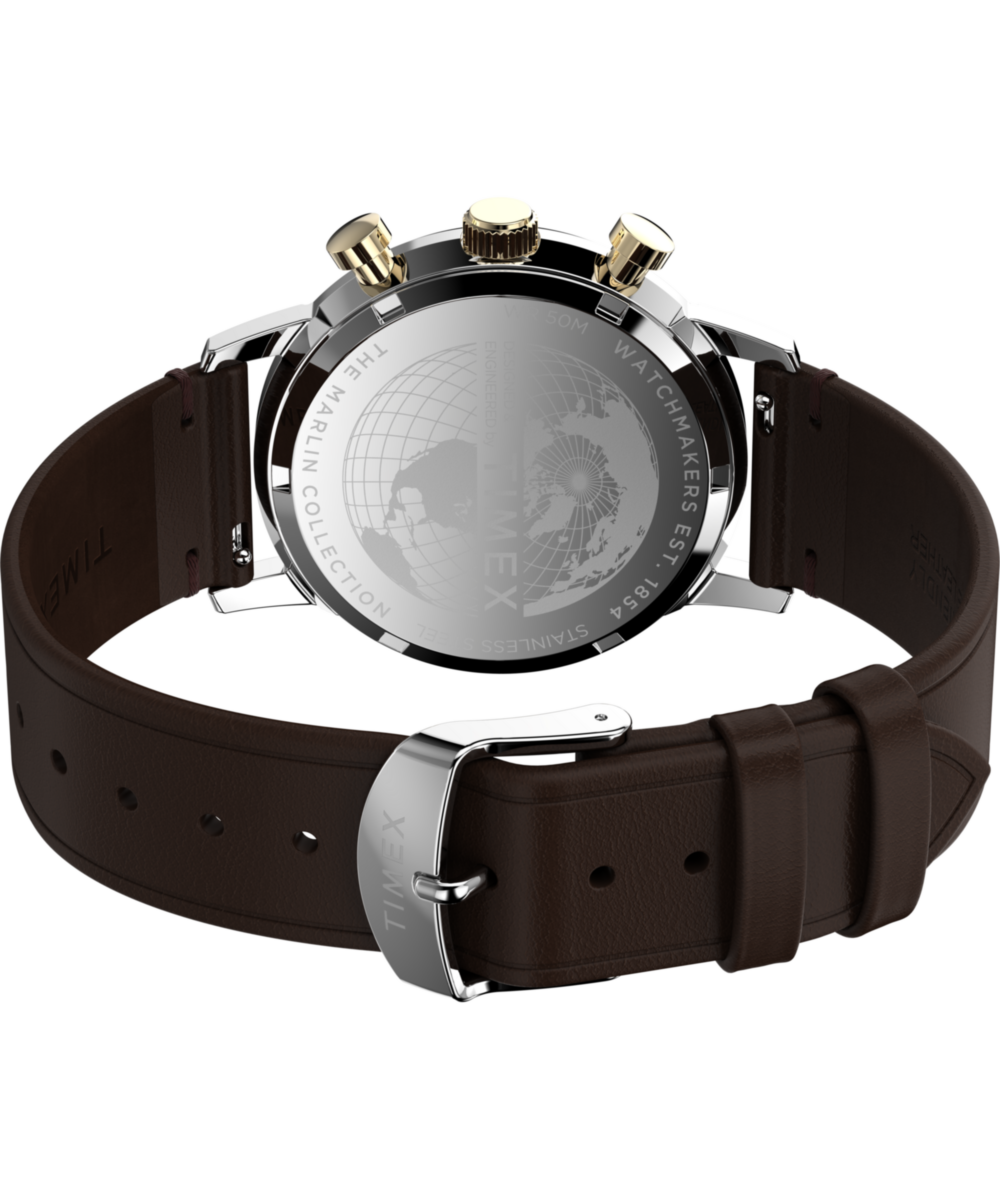 Marlin® Chronograph Tachymeter 40mm Leather Strap Watch