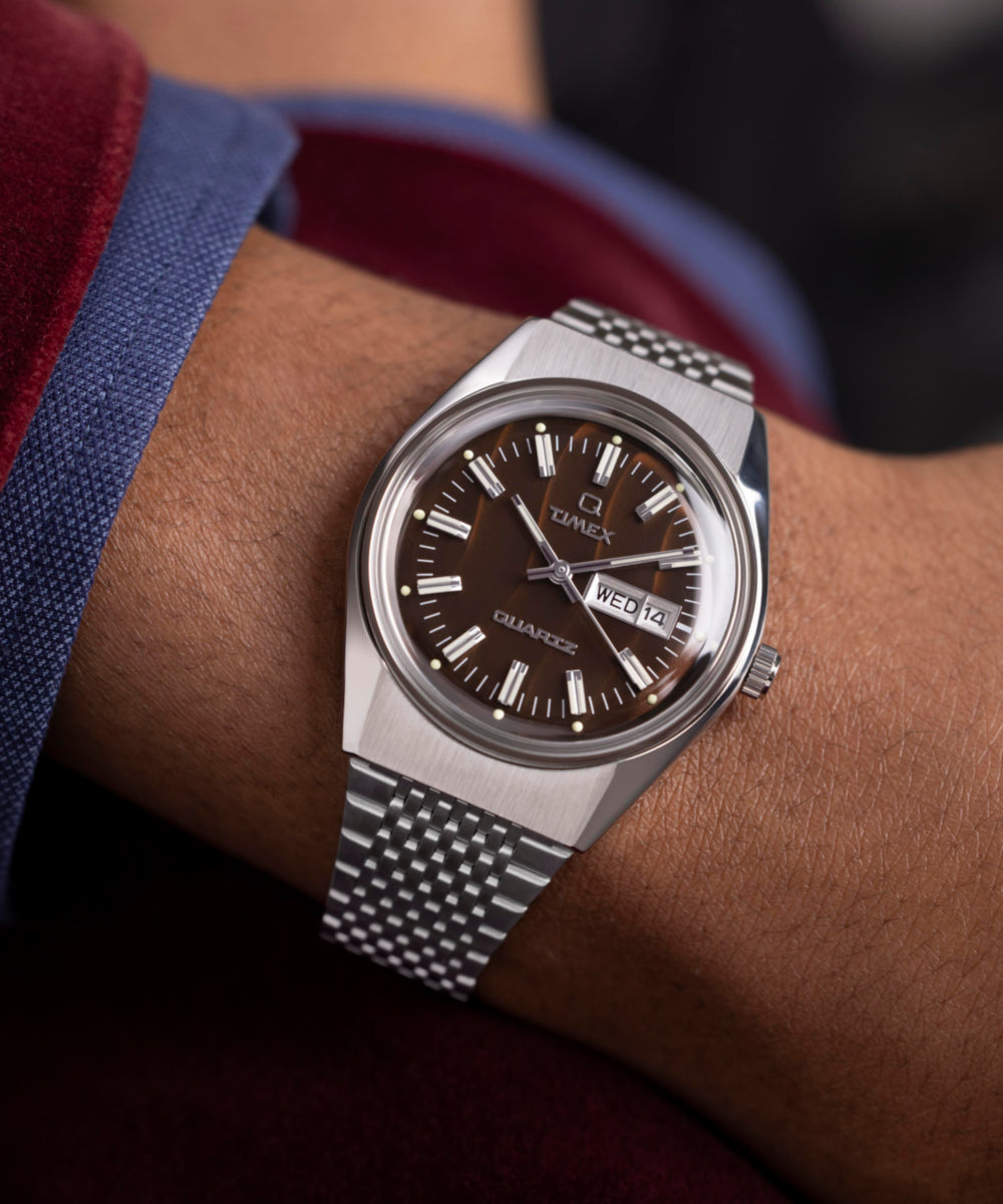 Q Timex® Falcon Eye 38mm Stainless Steel Bracelet Watch