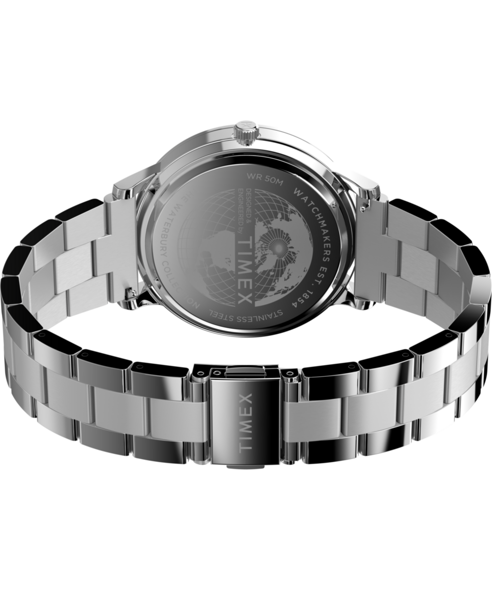 Waterbury Classic Moon Phase 40mm Stainless Steel Bracelet Watch