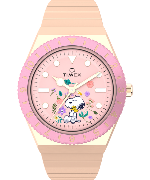Peanuts® Q Timex® In Bloom 36mm Stainless Steel Expansion Band Watch