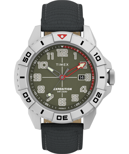 Expedition Ridge 42mm Leather Strap Watch