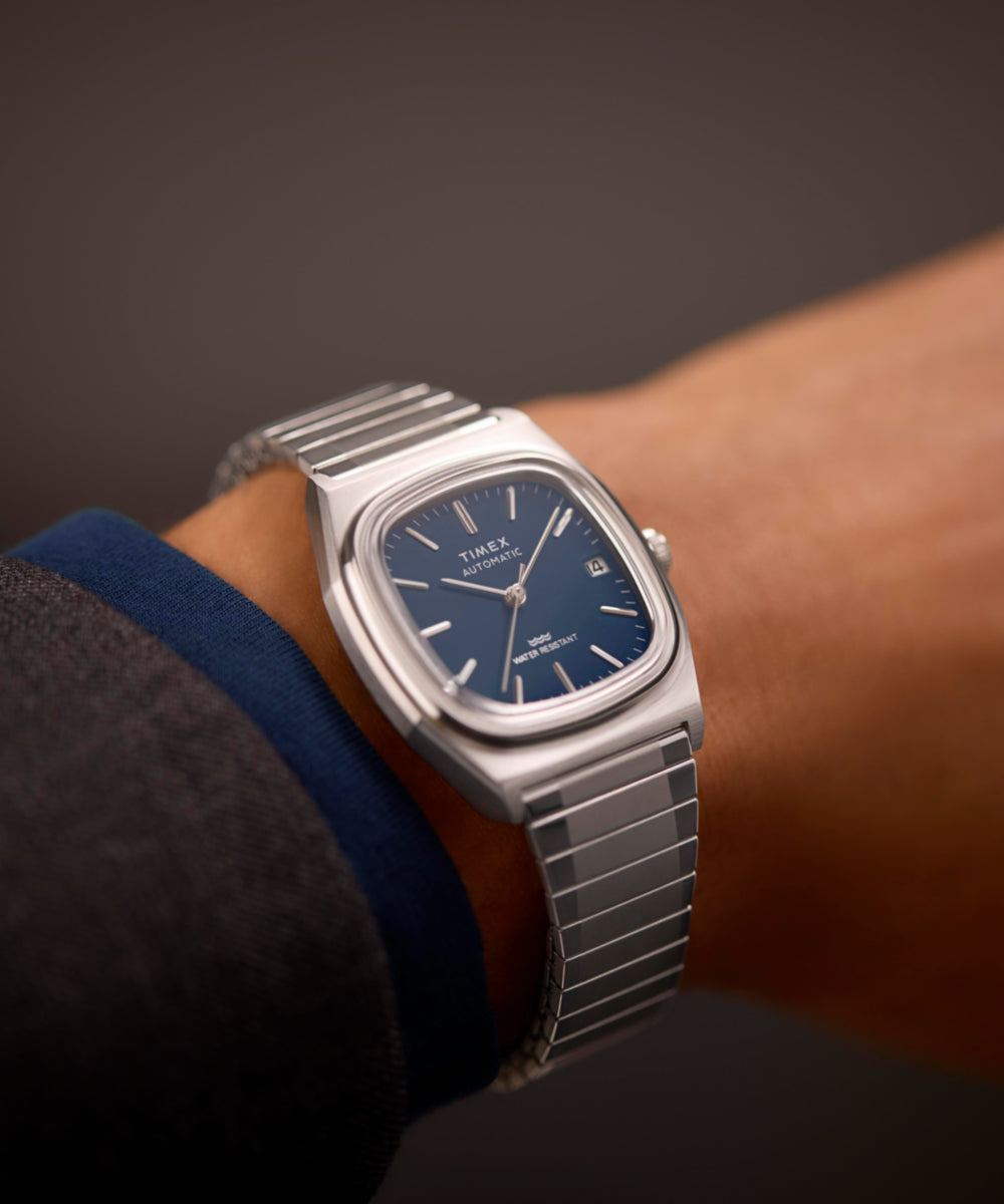 Timex® Automatic 1983 E Line 34mm Stainless Steel Expansion Band Watch