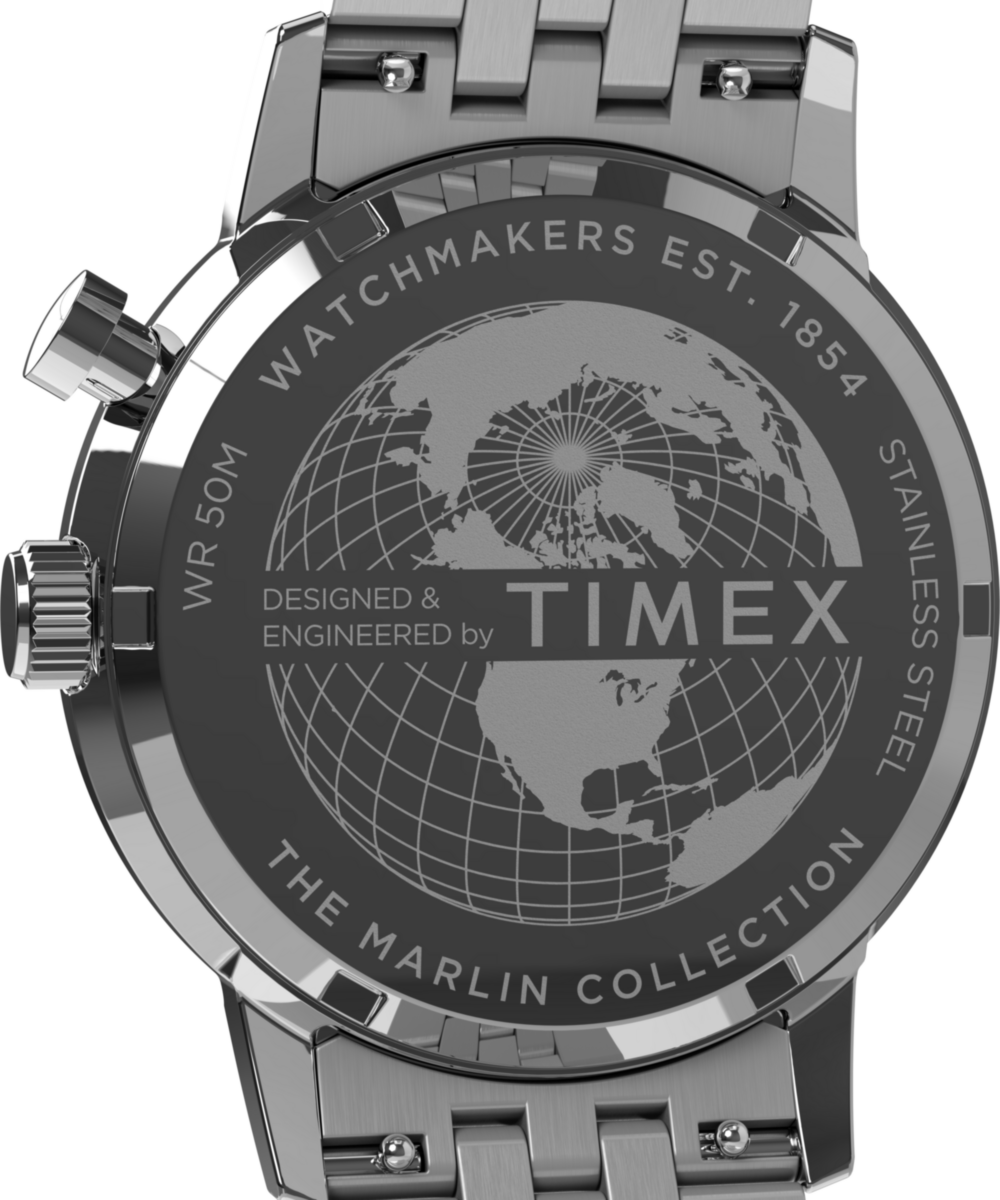 Marlin® Moon Phase Multifunction 40mm Stainless Steel Bracelet Watch