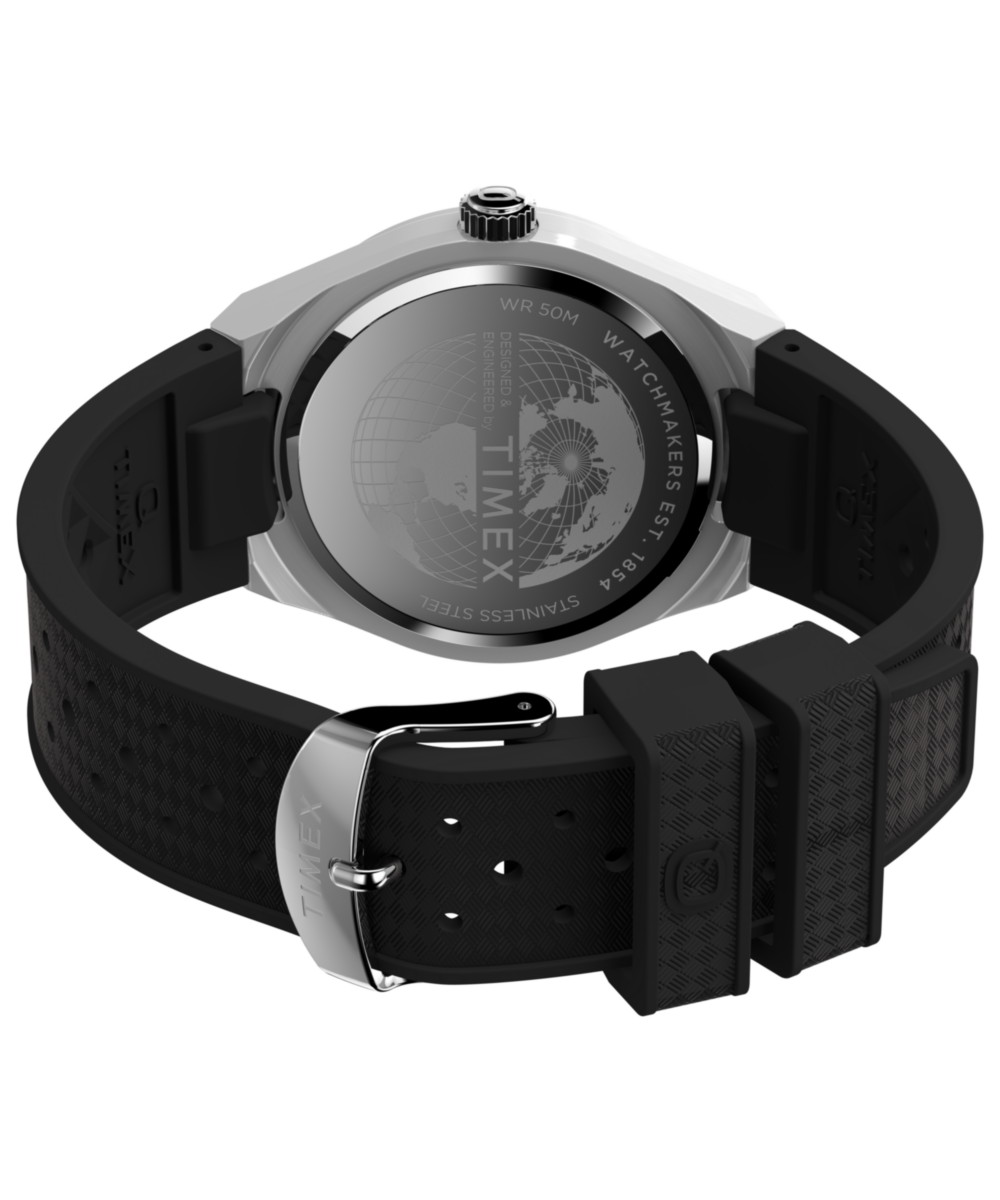 Q Timex® Continental GMT 39mm Synthetic Rubber Strap Watch