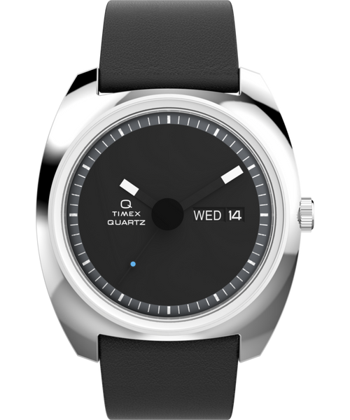 Q Timex® 1975 Enigma 37mm Leather Strap Watch
