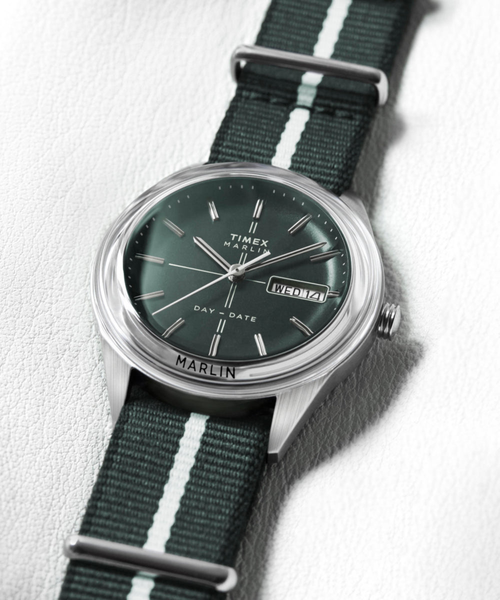 Marlin® Jet Quartz 38mm Fabric Strap Watch