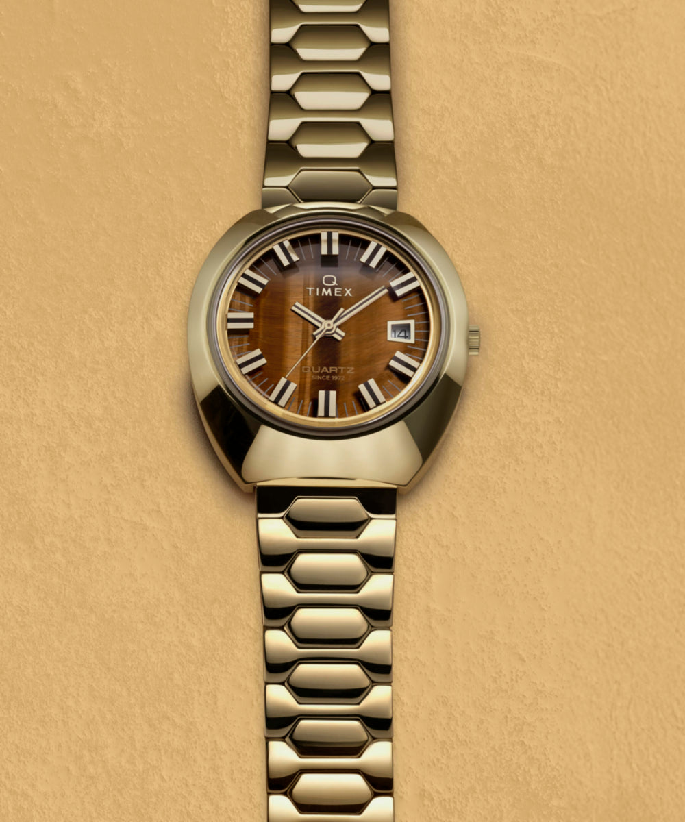 Q Timex® 1972 Time Machine Reissue 39mm Stainless Steel Bracelet Watch