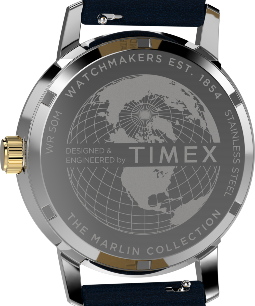 Marlin® Quartz GMT 40mm Leather Strap Watch