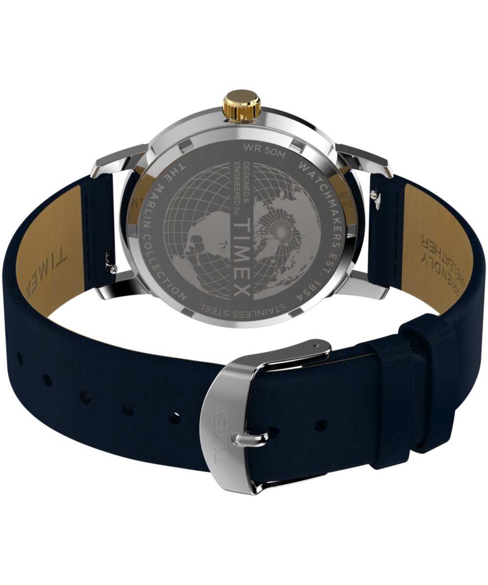 Marlin® Quartz GMT 40mm Leather Strap Watch