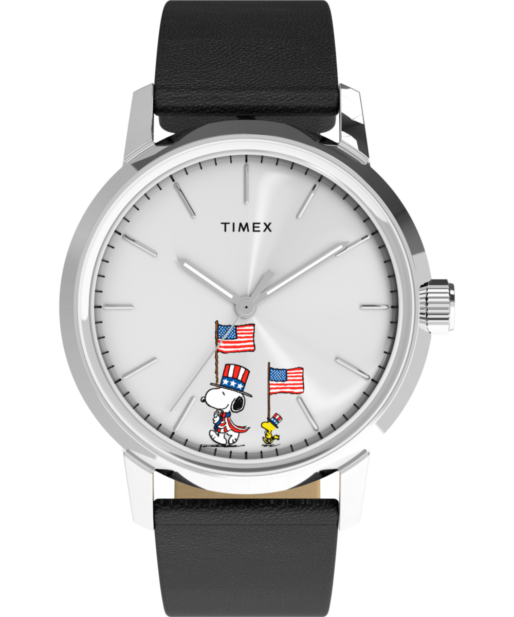 Peanuts® x Timex Marlin® Automatic Americana 40mm Leather Strap Watch