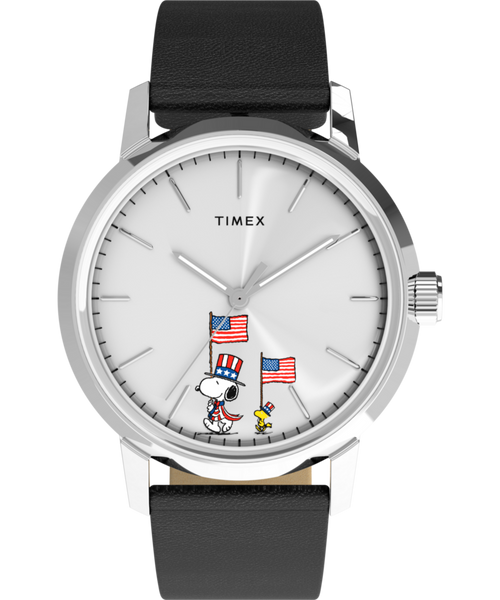 Peanuts® x Timex Marlin® Automatic Americana 40mm Leather Strap Watch