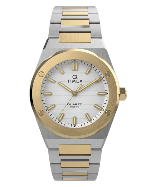 Q Timex Marbella 34mm Stainless Steel Bracelet Watch
