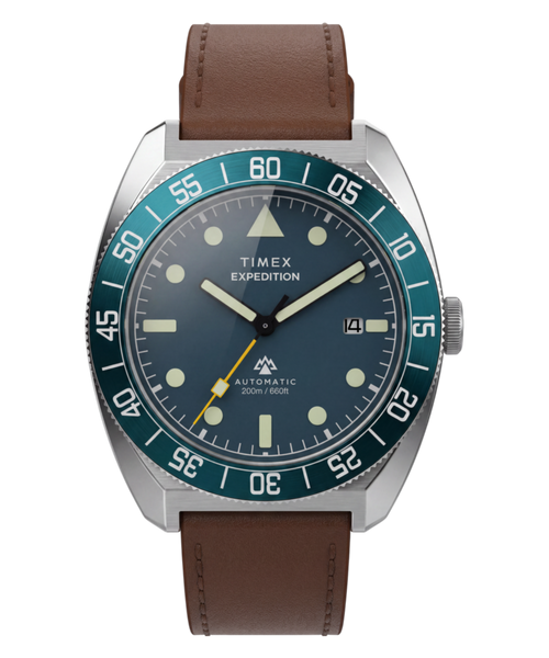 Expedition® Pioneer Automatic 41mm Leather Strap Watch