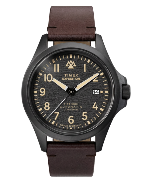 Expedition® Field Post Titanium Automatic 41mm Leather Strap Watch