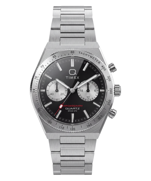 Q Timex Continental Chronograph 36mm Stainless Steel Bracelet Watch
