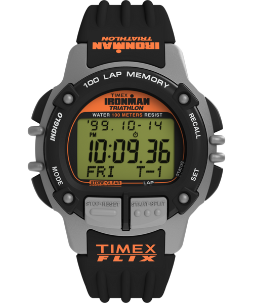 TIMEX® IRONMAN® Flix 100 Lap 42mm PU Strap Watch