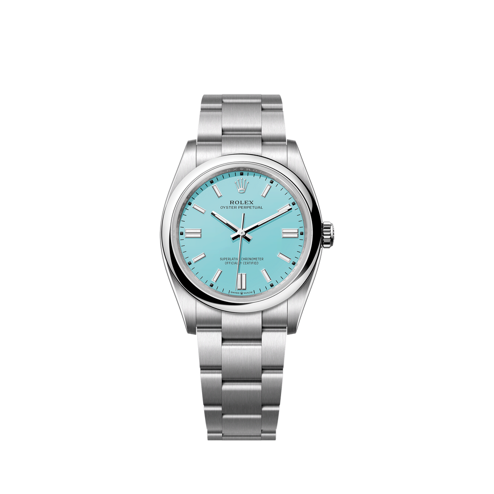 Oyster Perpetual 36, Turquoise blue dial, 36mm, Oystersteel