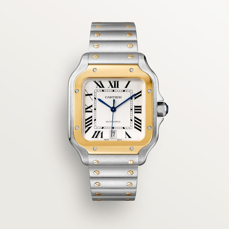 Unworn Santos, Stainless Steel and 18k Yellow Gold, 39.8mm