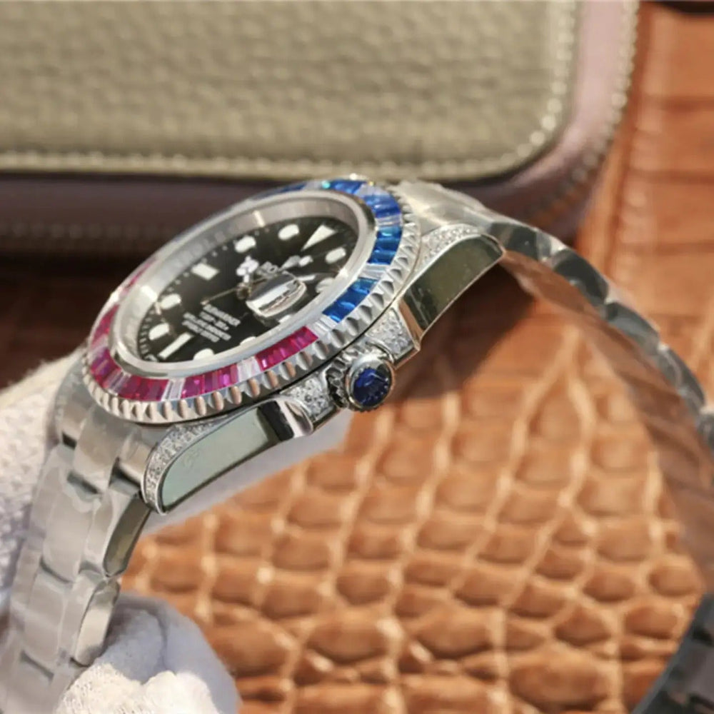 Submariner Silver Blue/Red Diamond, 40mm - image 9