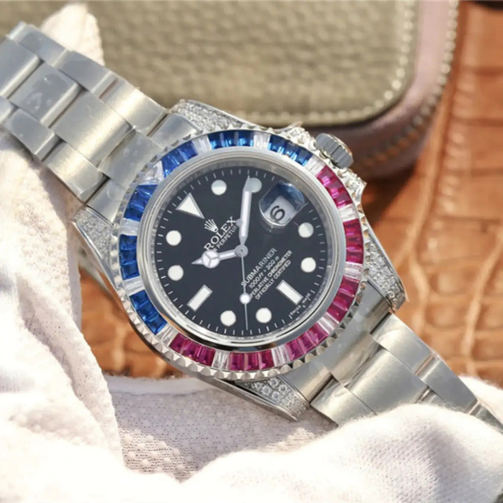 Submariner Silver Blue/Red Diamond, 40mm - image 4