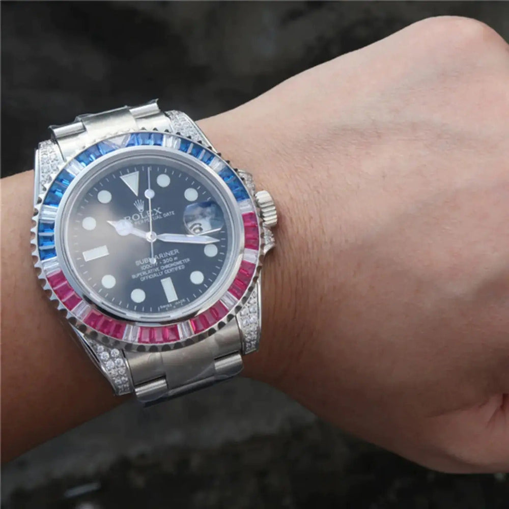 Submariner Silver Blue/Red Diamond, 40mm - image 3