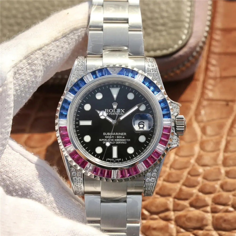Submariner Silver Blue/Red Diamond, 40mm - image 2