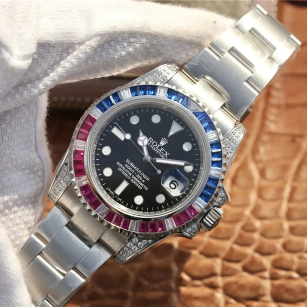Submariner Silver Blue/Red Diamond, 40mm - image 10