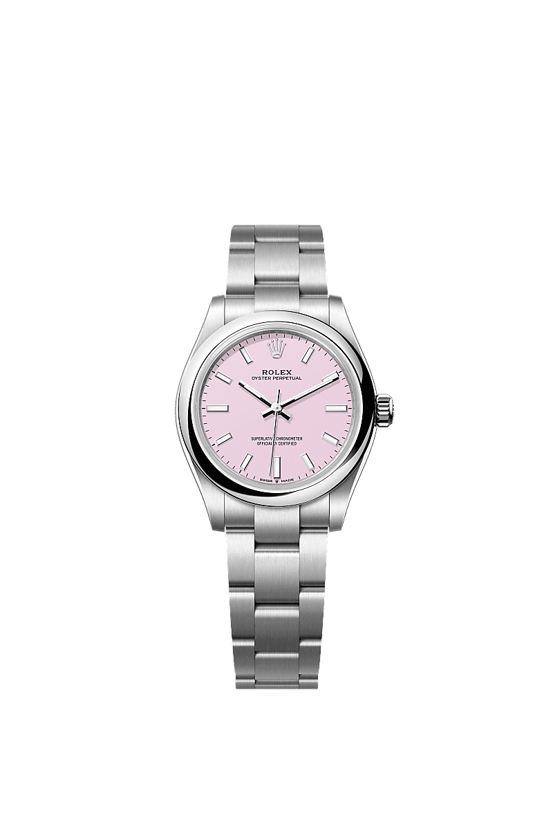 Unworn 2025, Oyster Perpetual, Oystersteel, 31mm, Candy pink dial, Domed Oyster