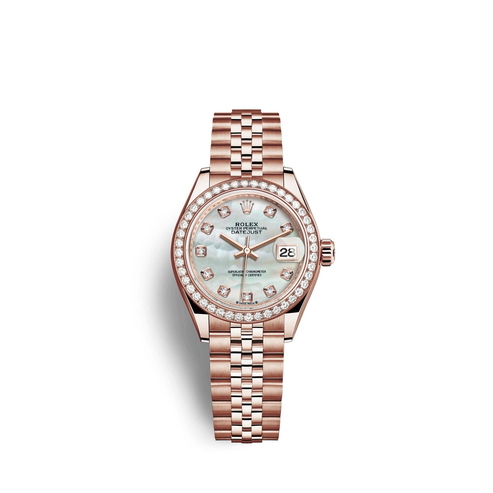 Lady-Datejust 28, 18kt Everose Gold and diamonds
