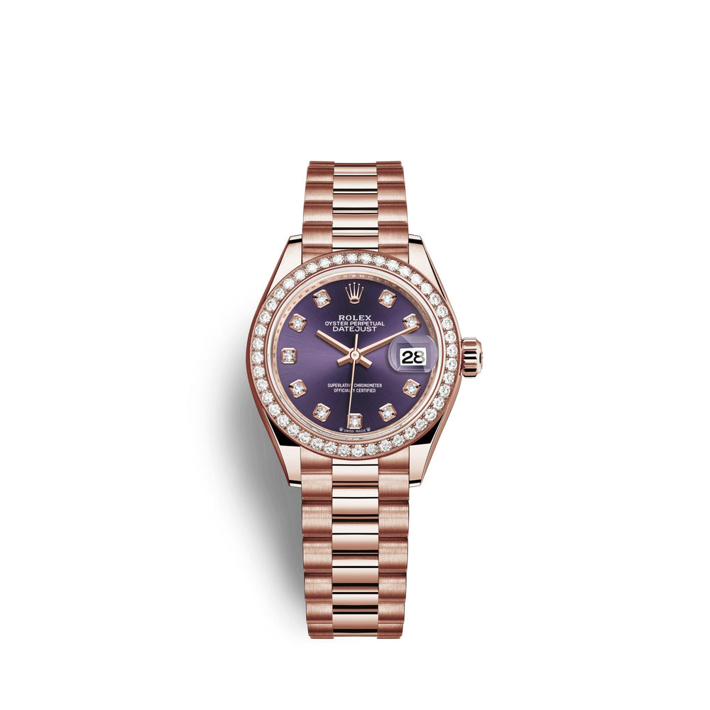 Lady-Datejust 28, 18kt Everose Gold and diamonds