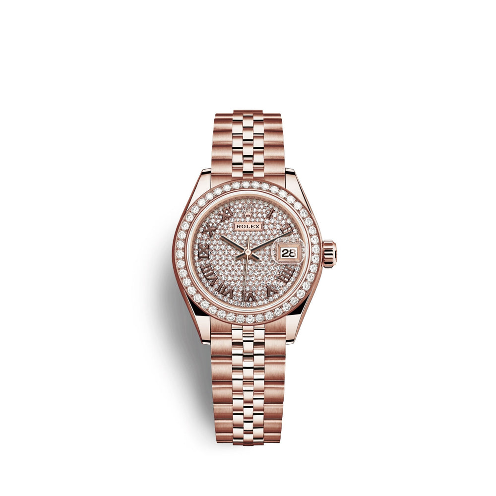 Lady-Datejust 28, 18kt Everose Gold and diamonds