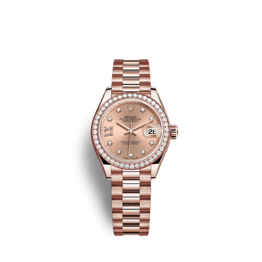 Lady-Datejust 28, 18kt Everose Gold and diamonds