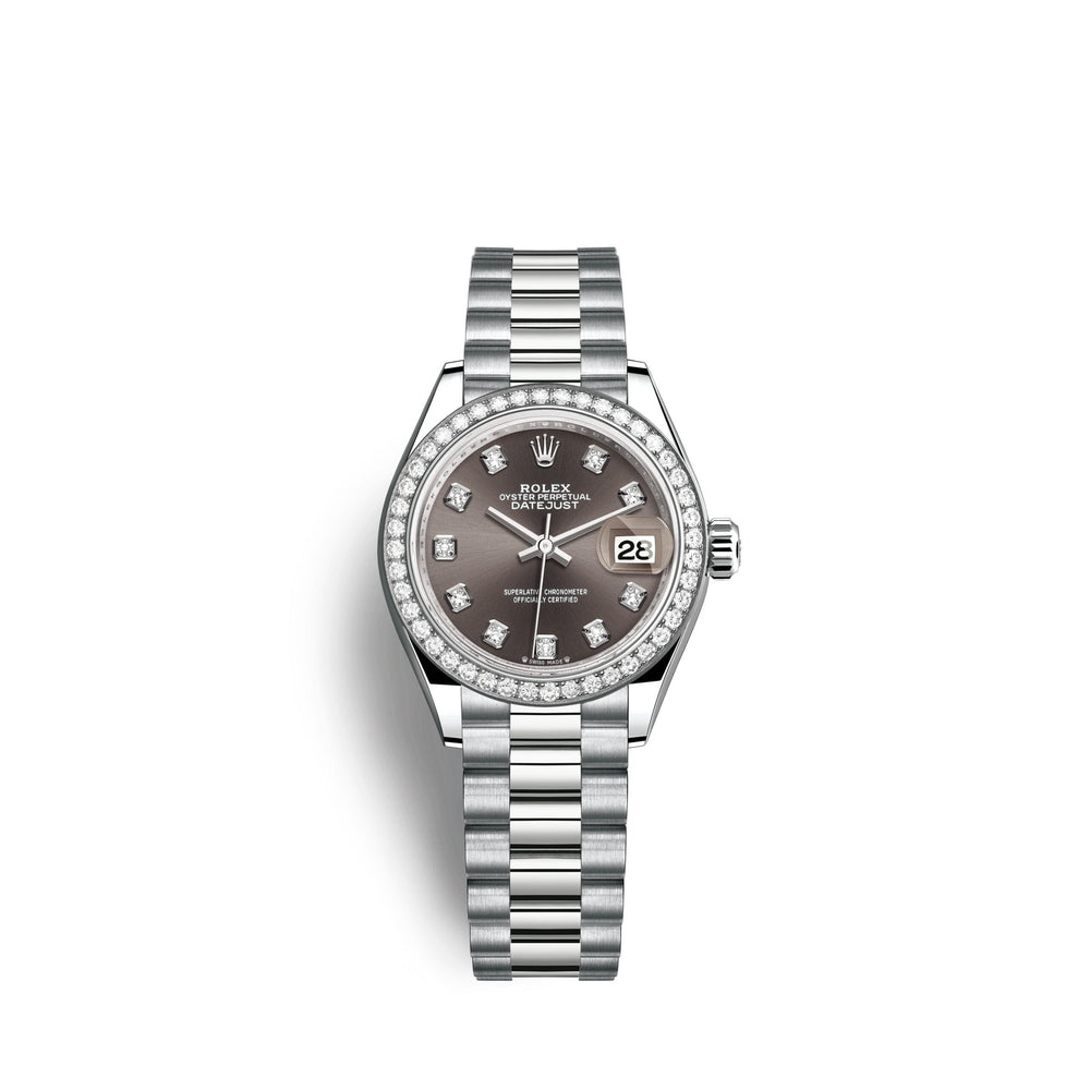 Lady-Datejust 28mm, 18k White Gold