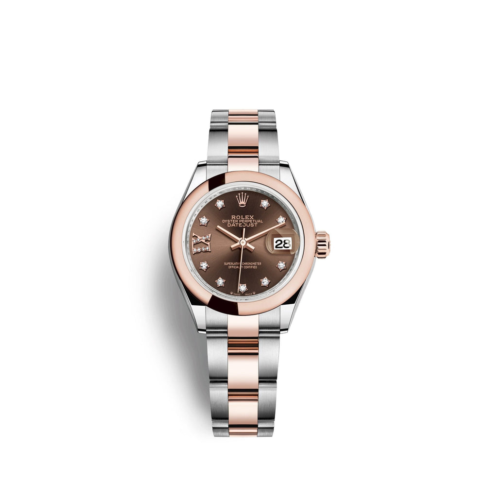 Lady-Datejust 28, Oystersteel and 18k Everose Gold