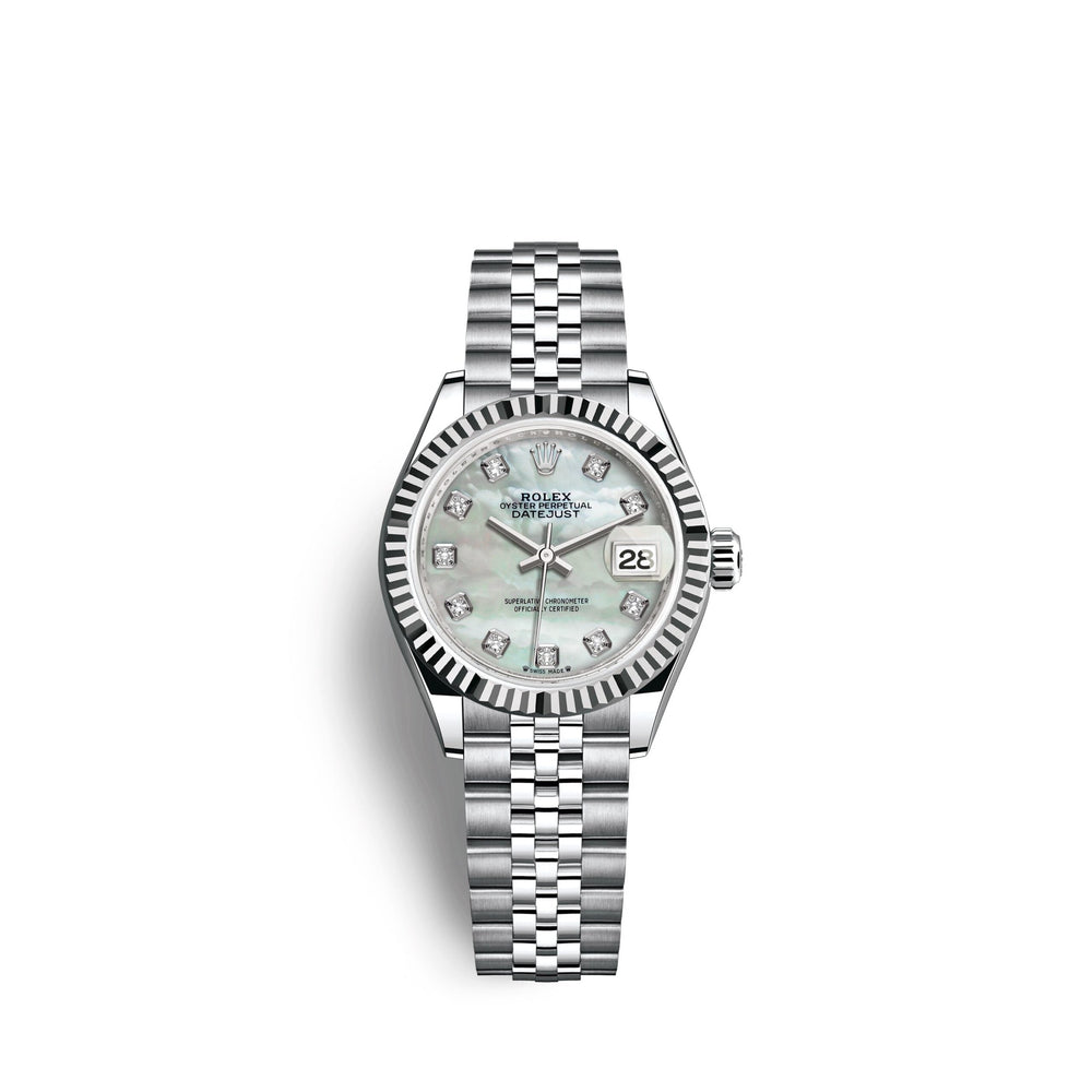 Lady-Datejust 28, Oystersteel and 18k White Gold