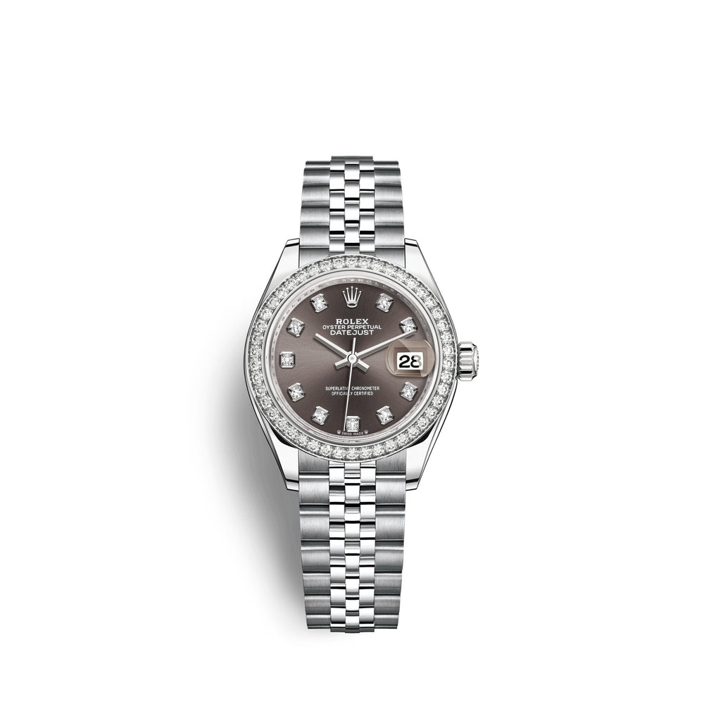 Lady-Datejust 28, Oystersteel and 18k White Gold