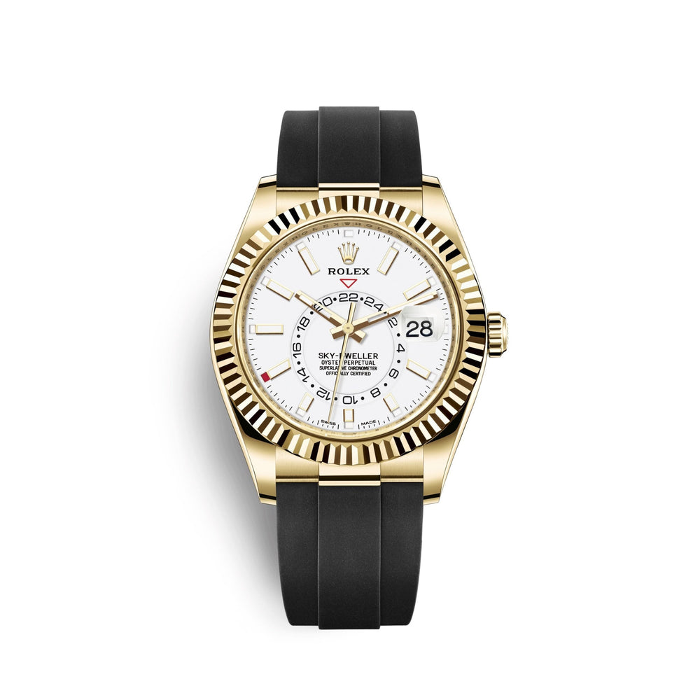 Sky-Dweller 42mm, 18k Yellow Gold, Oysterflex