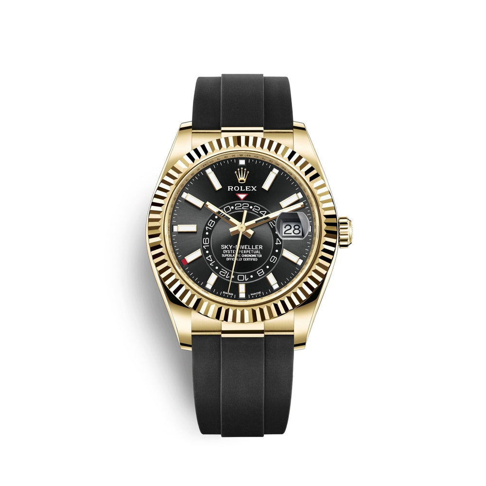 Sky-Dweller 42mm, 18k Yellow Gold, Oysterflex